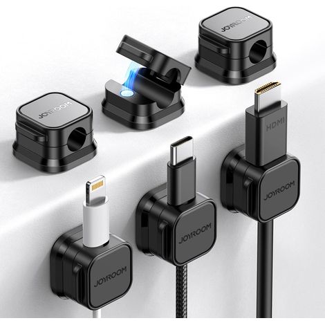 Set di 6 clip magnetiche per cavi [regolabili e facili da usare], gestione dei cavi sotto la scrivania, organizer per cavi adesivo JOYROOM-AquaForge (1/5)