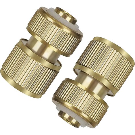 Raccord Rapide Pour Tuyau D Arrosage - Cuivre - 1/2 Pouces - Pour Robinet Et Tuyau Standard - Lot De 2 (1/5)