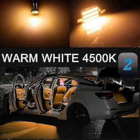 Éclairage intérieur LED pour voiture compatible Canbus avec E87 E81 F20 E36 E46 E90 E91 E92 E93 F30 E39 E60 E6 (Blanc d'avertissement 4500K F01 F02 - 13 pièces) (1/5)