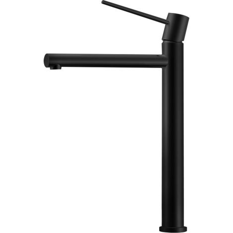 Kibath Grifo de Lavabo Alto monomando ZUÑI acabado NEGRO mate fabricado en latón (1/5)