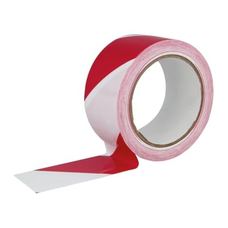 Ruban adhésif de marquage pour panneaux et avertissements de danger, imperméable et flexible, 50 mm x 30 m, ruban rouge et blanc. (1/5)