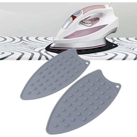 Deux tapis de repassage en silicone, tapis de repassage multi-usages résistants à la chaleur et protections, adaptés aux planches à repasser et aux fers à repasser, version grise. (1/5)