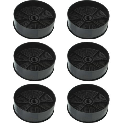 Trade-Shop Aktivkohlefilter Ø125mm kompatibel mit AEG ECFB03 33005513 3300551/3 902979880 90297988/0 902979880/9 / Ersatzteil für Dunstabzugshauben - 6 Stück