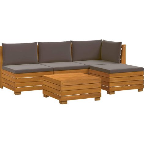 Maison Exclusive - Outdoor-Sofagarnitur mit Kissen 5 Stück Braun