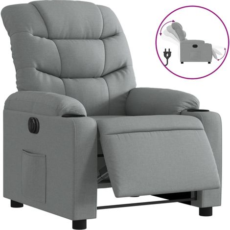 Maison Exclusive - Relaxsessel Elektrisch Hellgrau Stoff