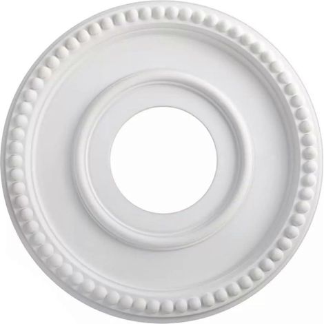 Rosace de plafond 31,5 cm (12,4 pouces) en polyuréthane blanc pour lustres et ventilateurs, masque les imperfections, installation facile (1/5)