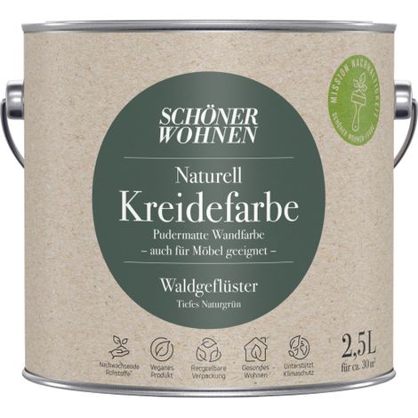 Schöner Wohnen Naturell Kreidefarbe 2,5 Ltr. Waldgeflüster tiefes Naturgrün