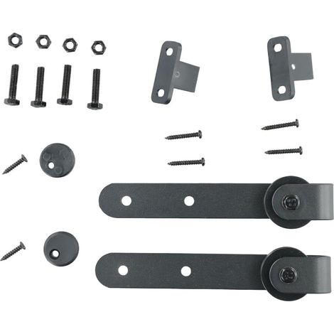 Kit de quincaillerie pour porte coulissante grange, système roulements (1/4)