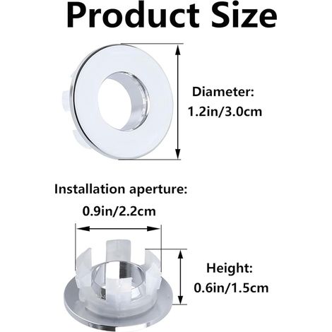 4 pezzi di coperture rotonde per troppopieno per lavandini e anelli per lavabo da bagno - ALTRO (1/3)