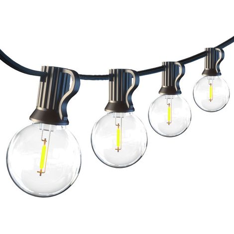 Guirlande Lumineuse G40 Extérieur 30M (100FT), 50 LED Blanc Chaud, 24V Basse Tension [Sans Télécommande],Guirlande Guinguette Européenne pour Terrasse, Mariage, Noël (1/5)