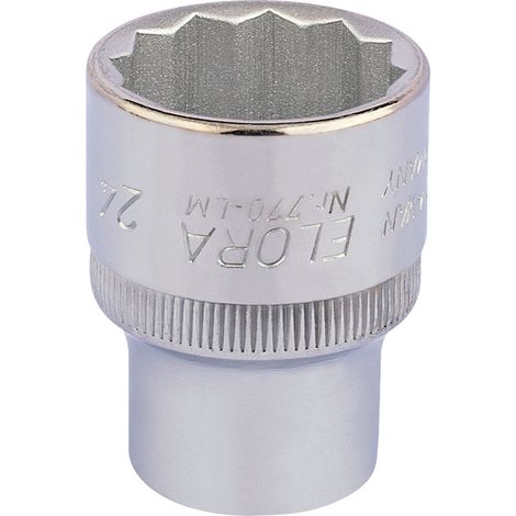 Draper 24mm Bi-Hexagon Socket for 1/2" Drive – Metric Square Drive Socket, Model 24690 (1/5)