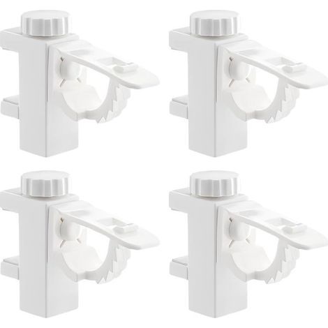 4 pièces De Pince Porte Rideaux,Barre Transversale Réglable,Tringle à Rideaux en Plastique,Tringle Rideaux Sans Percage,Attache Rideau Sans Percage,Supports Pour Tringles à Rideaux (1/5)
