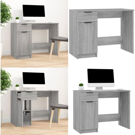 Schreibtisch Grau Sonoma 100x50x75 cm Holzwerkstoff - Schreibtisch - Grau - Holzwerkstoff - Home Office - Bürostuhl - Home & Living