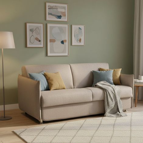Divano Letto 2 Posti Verceia, Sfoderabile, Contenitore Made in Italy, di Apertura a Ribalta, 160x95 cm Grigio Tortora (1/5)