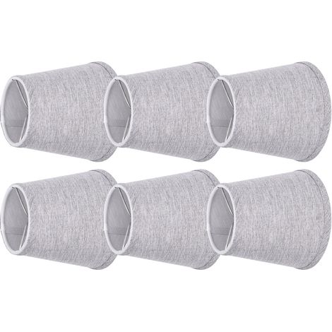 Abat-jour en tissu gris argenté, style moderne, 6 pièces, pour lampes à pince, lampadaires, lampes de table, suspensions, appliques (lot de 6, modèle PX22) (1/5)