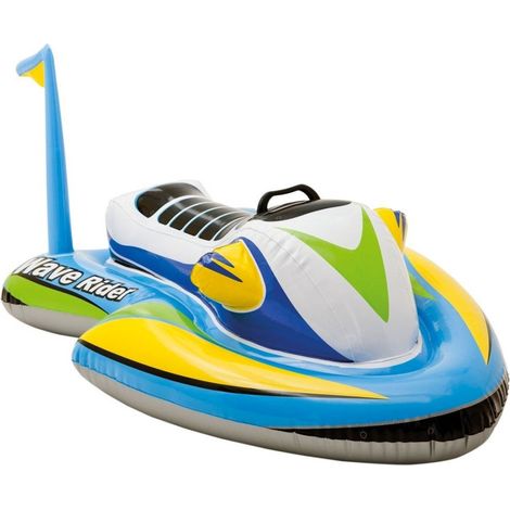 Trade Shop Traesio – Scooter des mers gonflable pour enfants 117 x 77 cm – Poignée de sécurité – Pour piscine et mer – Aquascooter