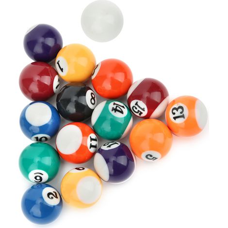 Boule De Billard - Résine De Polyester Écologique - Diamètre 32 mm - Pour Table Mini Billard Enfants Et Loisirs - 16 Pièces