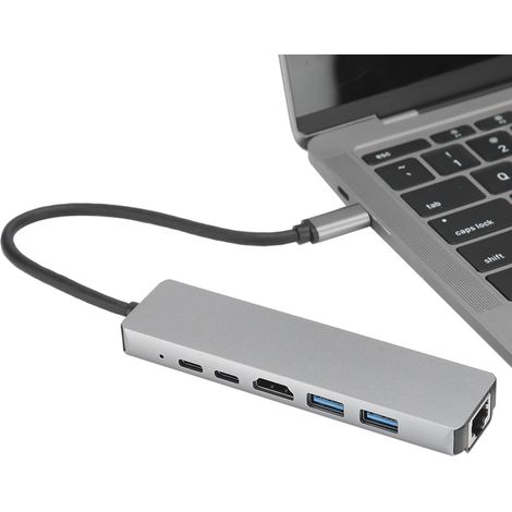 Station d'accueil 6-en-1 USB-C vers HDMI avec Ethernet, 4K, USB 3.1 et 87W - Hub Universel pour PC et Mac (1/5)