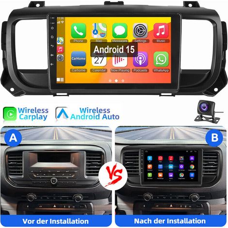 Autoradio CarPlay Android 15 pour Toyota Proace Citroën Jumpy Peugeot Expert GPS WIFI 2+64G CAM