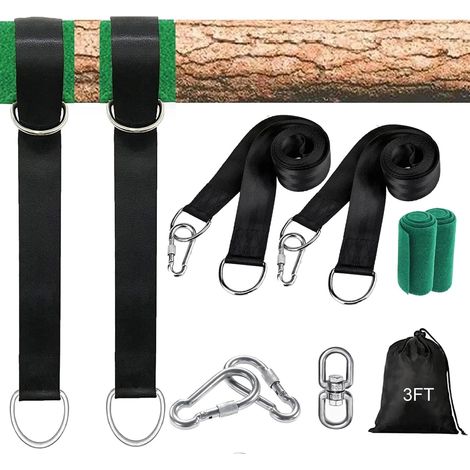Hammock Strap, Hammock Attachment Max Load 500 kg with Storage Bag, 2 Carabiners and Protective Padding for Trees, Hammock Strap for Swing Garden Hammock or Hanging Seat
