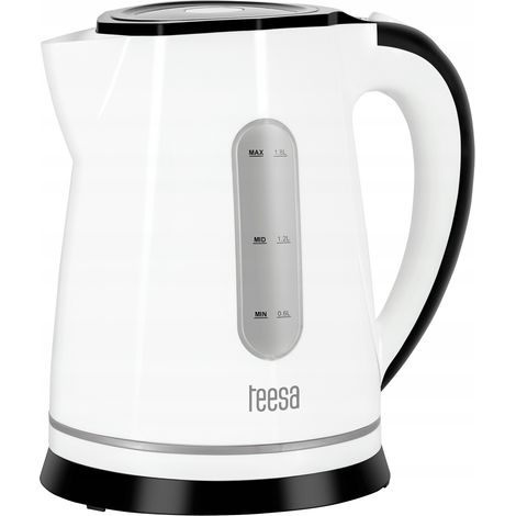 Bollitore elettrico senza fili Teesa da 1800 W, 1,8 litri, retroilluminato, bianco (1/3)