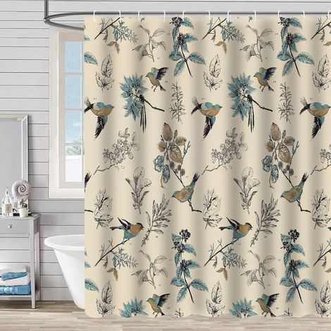 Rideau de douche - Rideau de douche imperméable de haute qualité - Luxueux et pratique - Accessoires de salle de bain - 150 x 180 cm - Oiseau volant (1/5)