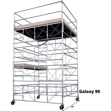 DUARIB - Tour échafaudage Roulant Acier Galaxy - Largeur de 1,5 ou 3m - L 3 x l 1,5 m - Hauteur de plateforme 6,7m (1/5)