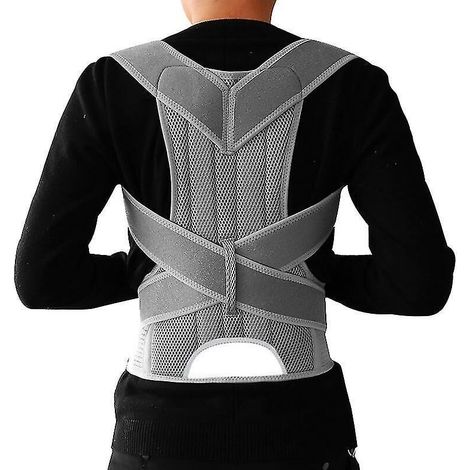 Ceinture thérapeutique médicale pour le mal de dos, ceinture de soutien des épaules, corset correcteur de posture pour la scoliose, soulagement de la douleur, hommes et femmes, 1 pièce - gris (1/5)