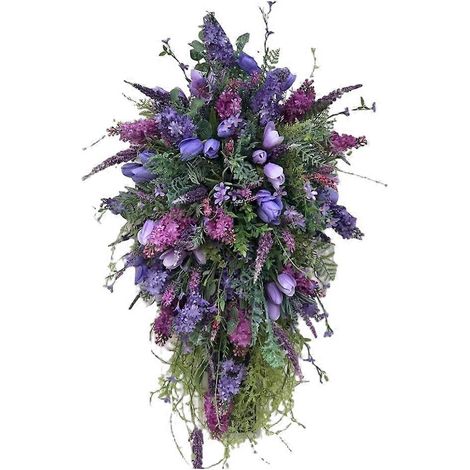 Guirlande artificielle 45x25cm Couronne de brindilles florales pour fenêtre, festival - FFY (1/4)