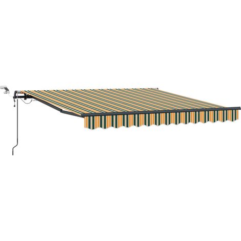 Maison Exclusive - Tenda retrattile Verde e giallo 300 x 250 cm Poliestere (1/5)