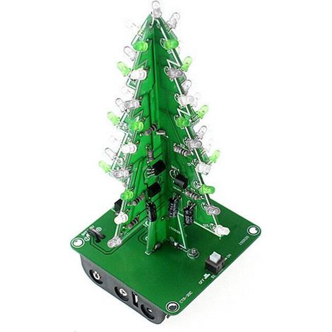 Einfaches elektronisches Lernset zum Selberbauen: bunter LED-beleuchteter Weihnachtsbaum mit Musik (1/5)