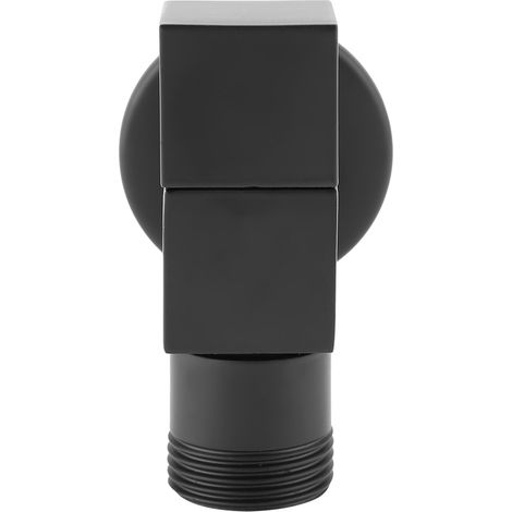 Robinet Lave-linge Mural en Laiton Noir Carré pour Eau Froide Buanderie Filetage G3/4 (1/5)