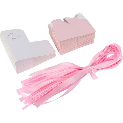 50Pcs Boîte à Bonbons en Papier Empreinte Bébé Mignon, Cadeau de Naissance ou Mariage (Rose) (1/5)