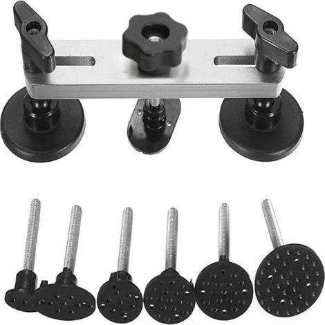 Kit d’outils de réparation de carrosserie – Extracteur de bosses à double bras – Débosselage sans peinture avec 6 languettes adhésives (1/3)