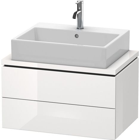 Meuble bas console L-CUBE 400x720x477mm blanc brillant lack