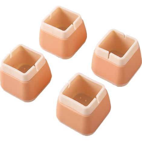 Protège Pieds Chaise - Coussinets Silicone Antidérapants - Protection Sol Maison - Lot De 4 Orange (1/5)