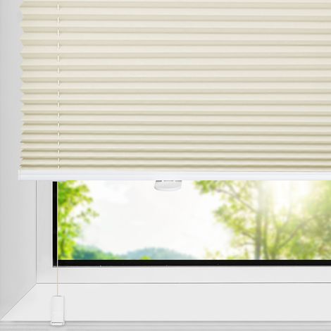 Allesin Store plissé Klemmfix sans perçage, Crème, 70 × 130 cm, Protection de la Vie privée, Protection Solaire, Stores intérieurs pour Fenêtre & Porte, Décoration Moderne pour Chambre (1/3)