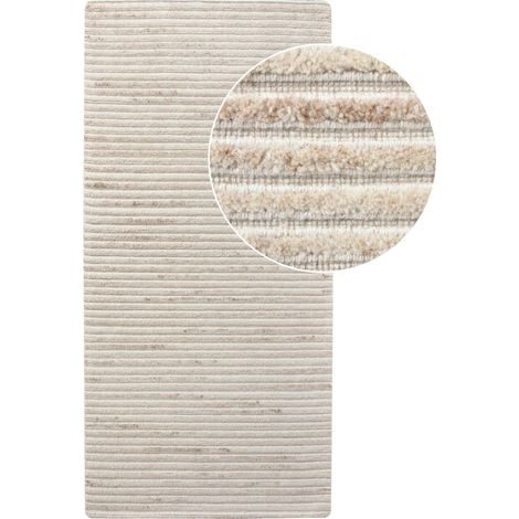 Tapis de couloir beige ivoire tufté FEZ