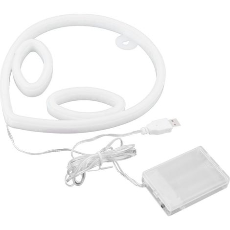 Signe Néon Alien - Luminaire Décoratif LED Sans Fil - Rose et Bleu - Alimentation USB ou Piles AA - Pour Mur ou Bureau - 1 Pièce (1/5)