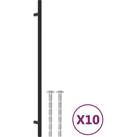 vidaXL Tiradores para armarios 10 uds acero inoxidable negro 320 mm (1/2)