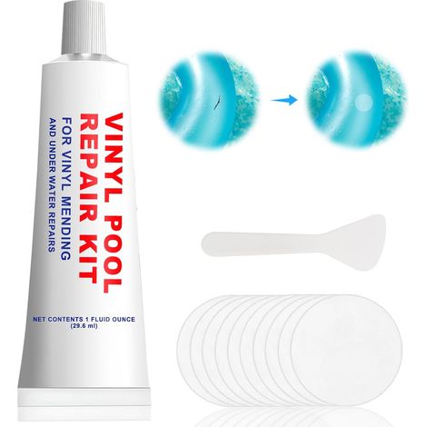 Kit Reparation Piscine,Kit Reparation Pool Gonflable,Rustine Matelas Gonflable,Transparente Rustine Piscines, Kit de Réparation pour Variété d'Objets Gonflables,Caoutchouc PVC,Kayaks (1/5)
