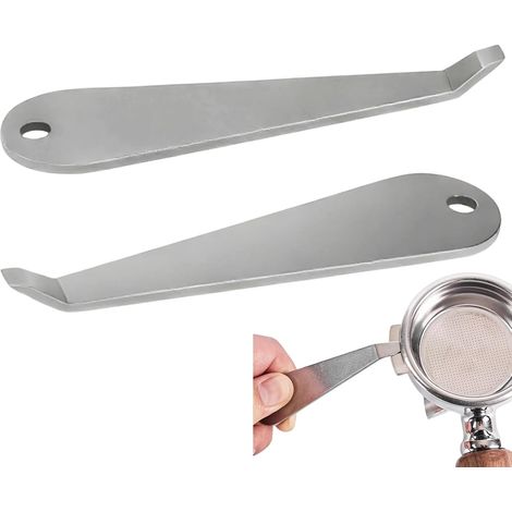 2 pcs Outil de retrait, Acier inoxydable, Pointe fine, Manche allongé, Œillet de suspension, Pour machine à espresso (1/5)