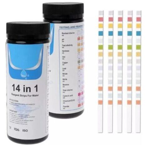 Kit de test d'eau de piscine potable 14 en 1, 50 pièces, test de qualité de l'eau (1/4)