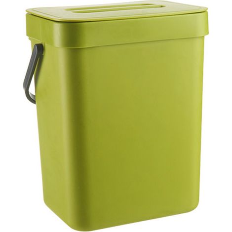 Petit seau à compost 3L pour cuisine, poubelle de comptoir ménager avec couvercle, bac à déchets organiques.