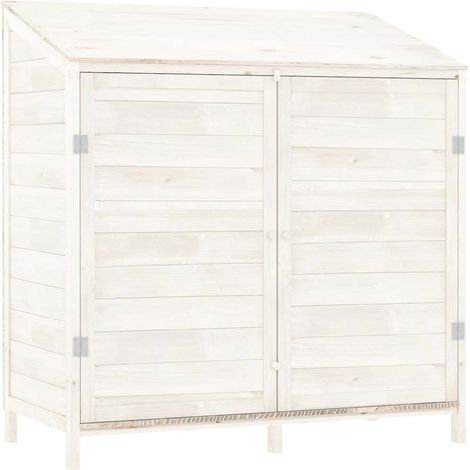 Maison Exclusive - Capanno da Giardino Bianco 102x52x112cm Legno Massello di Abete (1/5)