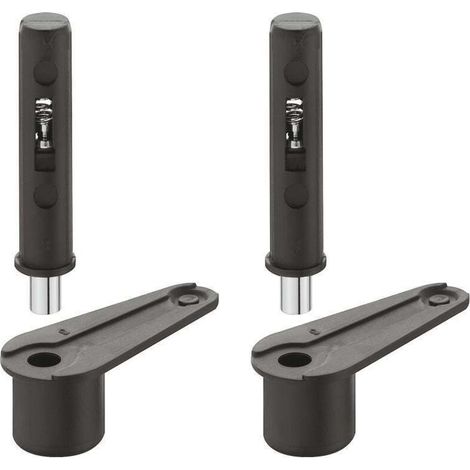 Pivot de porte universel noir à enfoncer – Charnière invisible pour bois 12-21 mm – Angle d'ouverture 140° – Accessoires inclus (1/3)