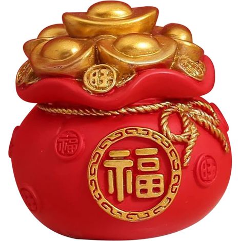 2pièces Miniature Décorative De Accessoire De Voiture Bureau Et Jardin Figurine Chanceuse pour Nouvel an Chinois (1/5)