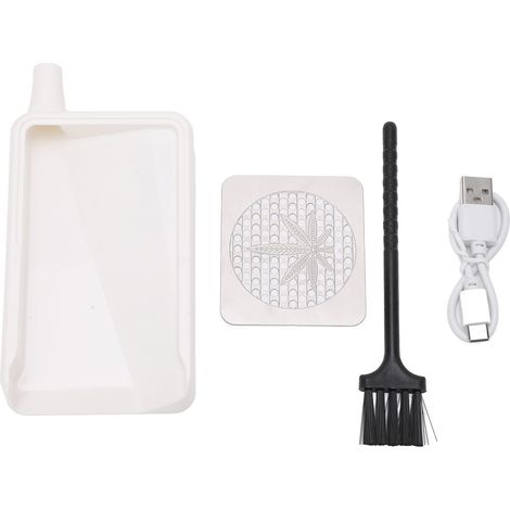 Broyeur à Herbes Rechargeable avec Chargeur en Forme de Cône, Motif Feuille d'Érable Coloré, Blanc - Idée Cadeau pour les Fêtes (1/5)