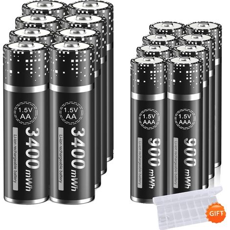 Wiederaufladbares Batterieladegerät, 8-Slot Schnellladung, Smart LED-Anzeige, 8AA 8AAA (1/2)