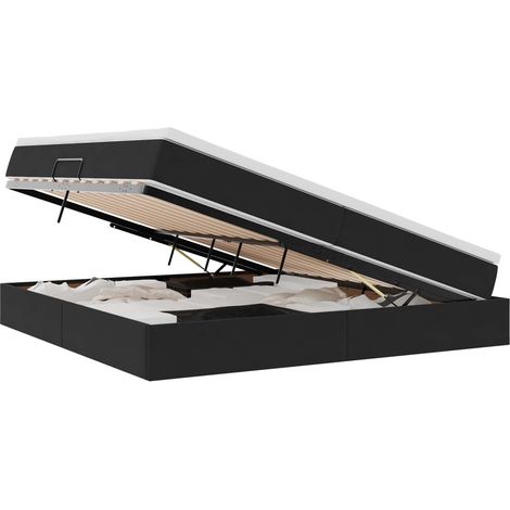 Maison Exclusive - Letto con contenitore e materasso Nero 200 x 200 cm Velluto (1/5)